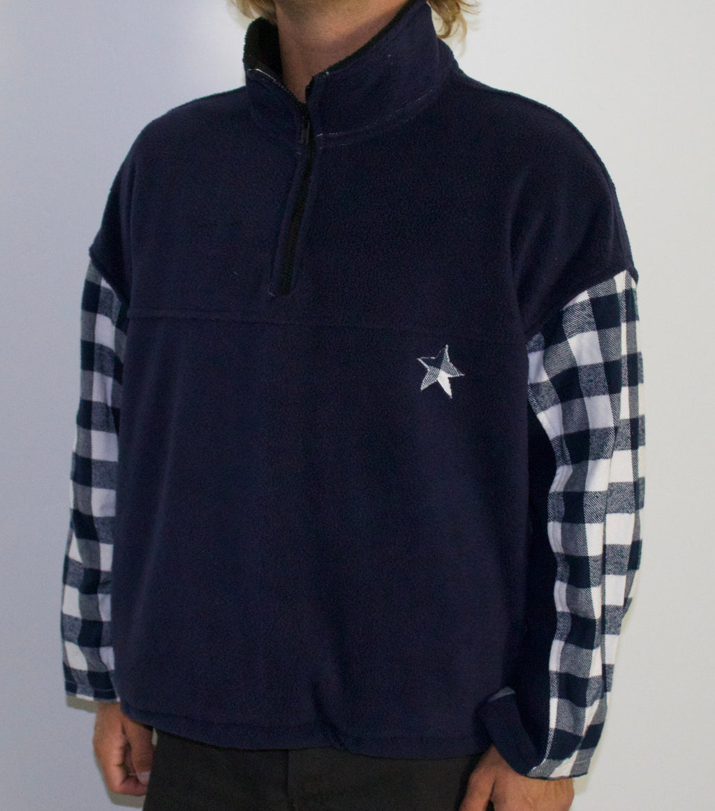 STAR Sweater-Blue Plaid
